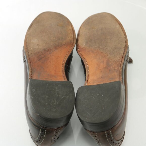 Allen Edmonds Mens Harvard Loafer Size 9.5 B Brown Leather Tassel Slip On Shoe - Picture 9 of 12
